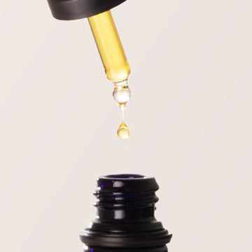 A dropper holds Odacite Ba+S Eye Contour Serum Concentrate above its bottle on a plain light background.