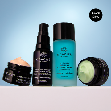Odacité Day & Night Fundamentals set displayed on a blue surface, with a 