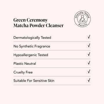 Odacite Green Ceremony Cleanser in its package, labeled hypoallergenic, cruelty-free, for sensitive skin.