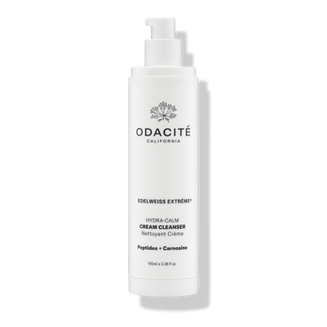 Odacité Edelweiss Extrême Hydra-Calm Cream Cleanser with peptides and carnosine in a 100ml white tube.