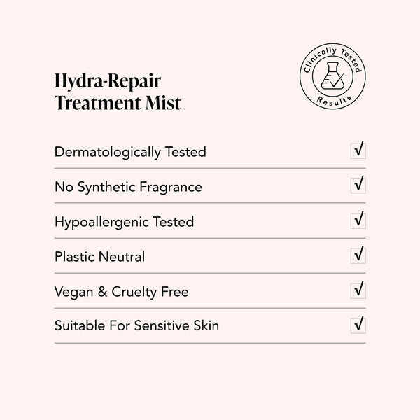 Odacite Hydra-Repair • Aloe + Immortelle Mist in a clear spray bottle, labeled as hydrating, vegan, with hyaluronic acid.