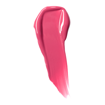 A shiny pink smear of Odacité SPF 40 Nourishing Lip Serum with squalane on a plain white background.